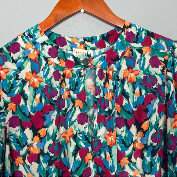 Fresha London scarlet tulips print midi dress size XS long sleeve - Picture 6 of 15